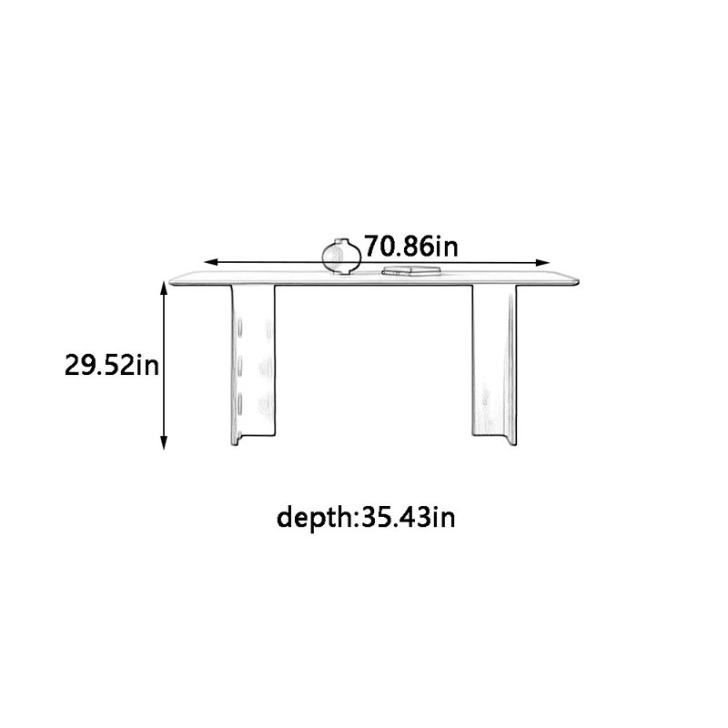 Table de salle à manger Retro New, H 29,52 po x L 70,86 po x l 35,43 po