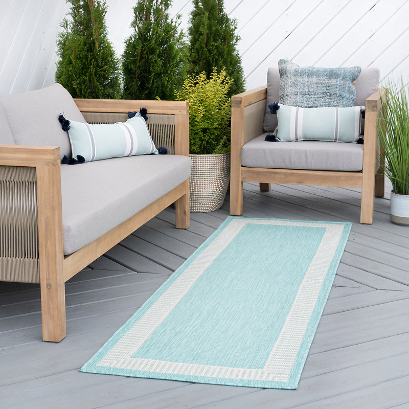 Tapis intérieur / extérieur tissé à la machine Abington, Tapis de couloir 2 pi 8 po x 9 pi 10 po