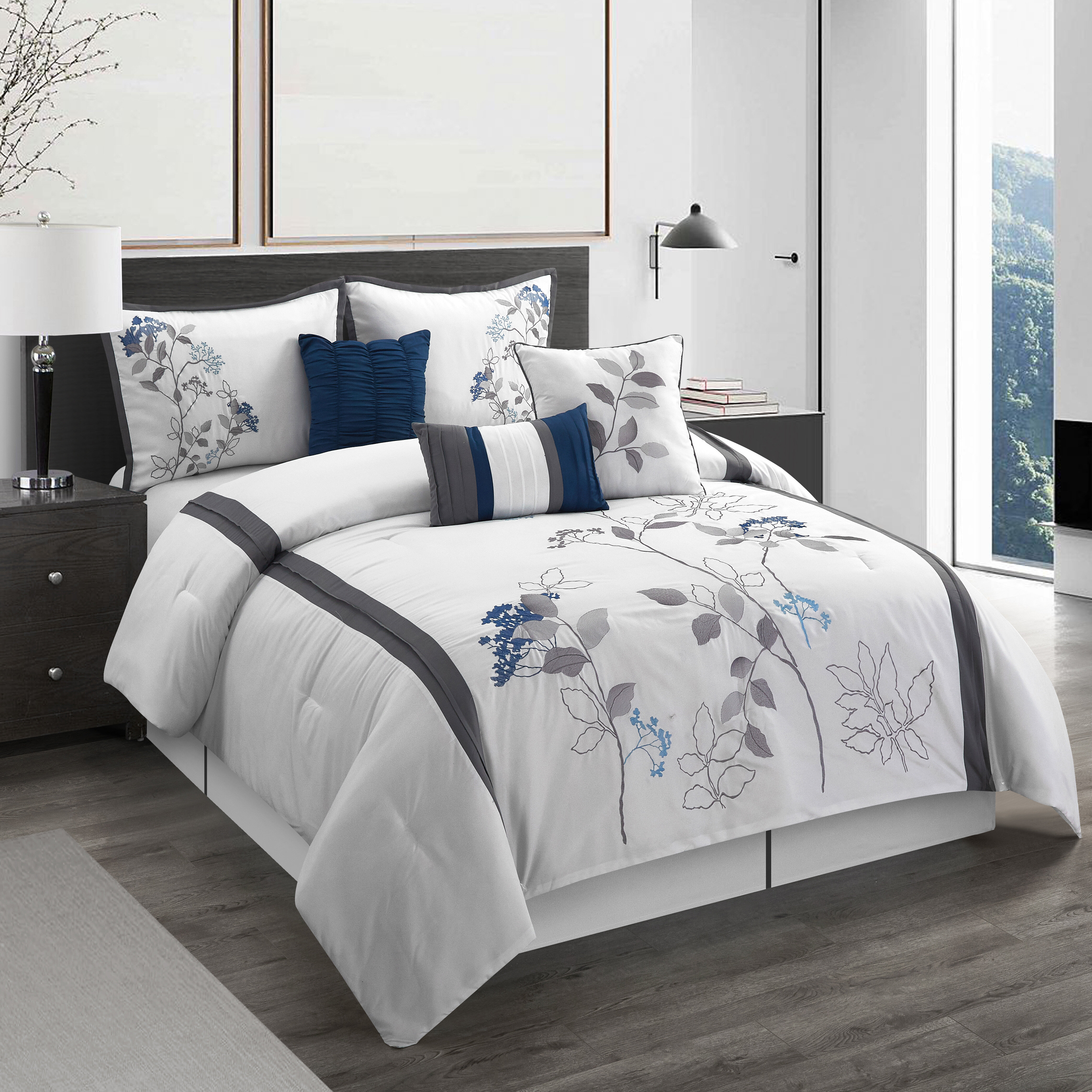 Lark Manor Alcimon 7 Piece Floral Comforter Set & Reviews