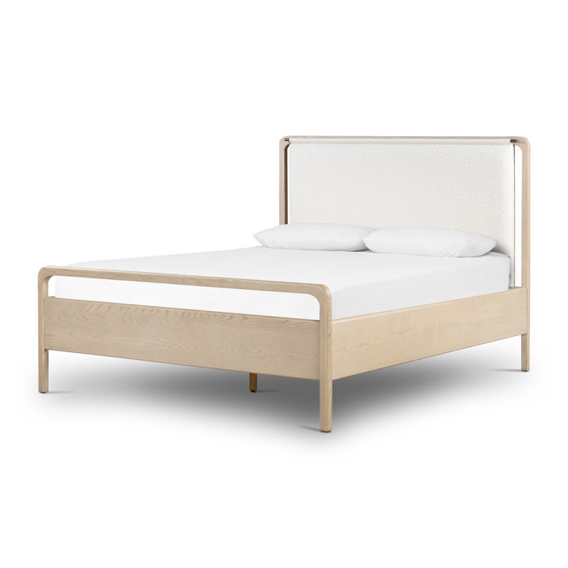 Rosedale Upholstered Bed, King, Tan/White