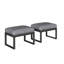 De 2 repose-pieds de patio de 26 po avec coussins gris épais, fabrication en aluminium rouille, assemblage rapide pour une utilisation dans le jardin, cadre toutes saisons, détente extérieure polyvalente