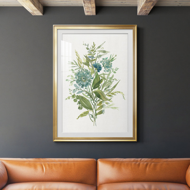 Greenery II - Peinture sur toile encadrée, Or, H 30,5 po x l 42,5 po x P 1,5 po