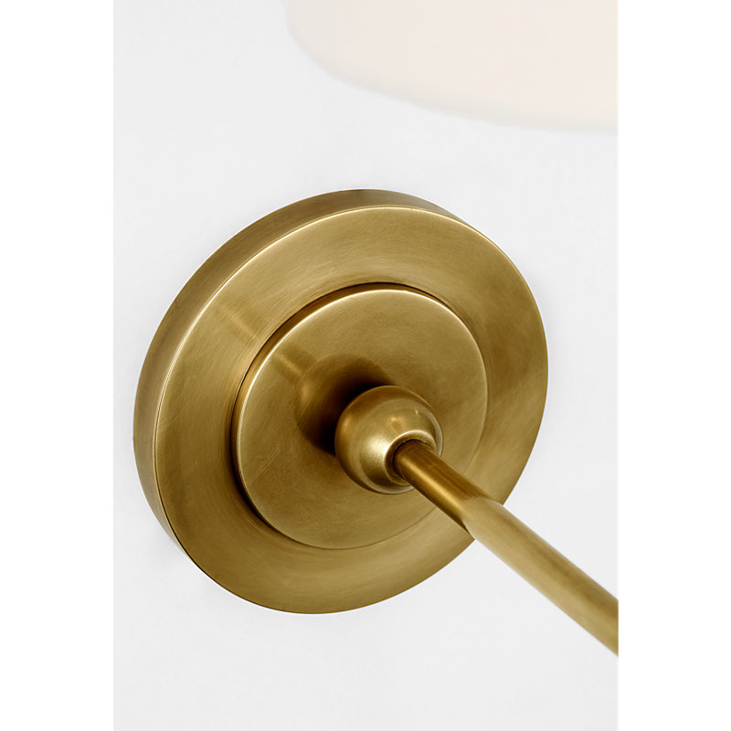 Bryant 15" Cordless Sconce with Linen Shade, Hand-Rubbed Antique Brass