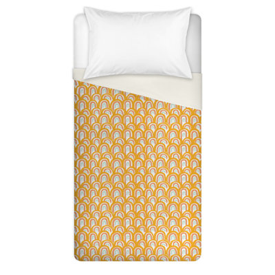 Housse de couette en microfibre orange / blanche