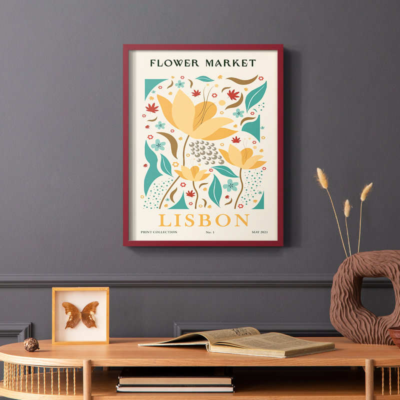 Matisse XL, reproduction encadrée - bois massif, Rouge, H 10 po x l 8 po