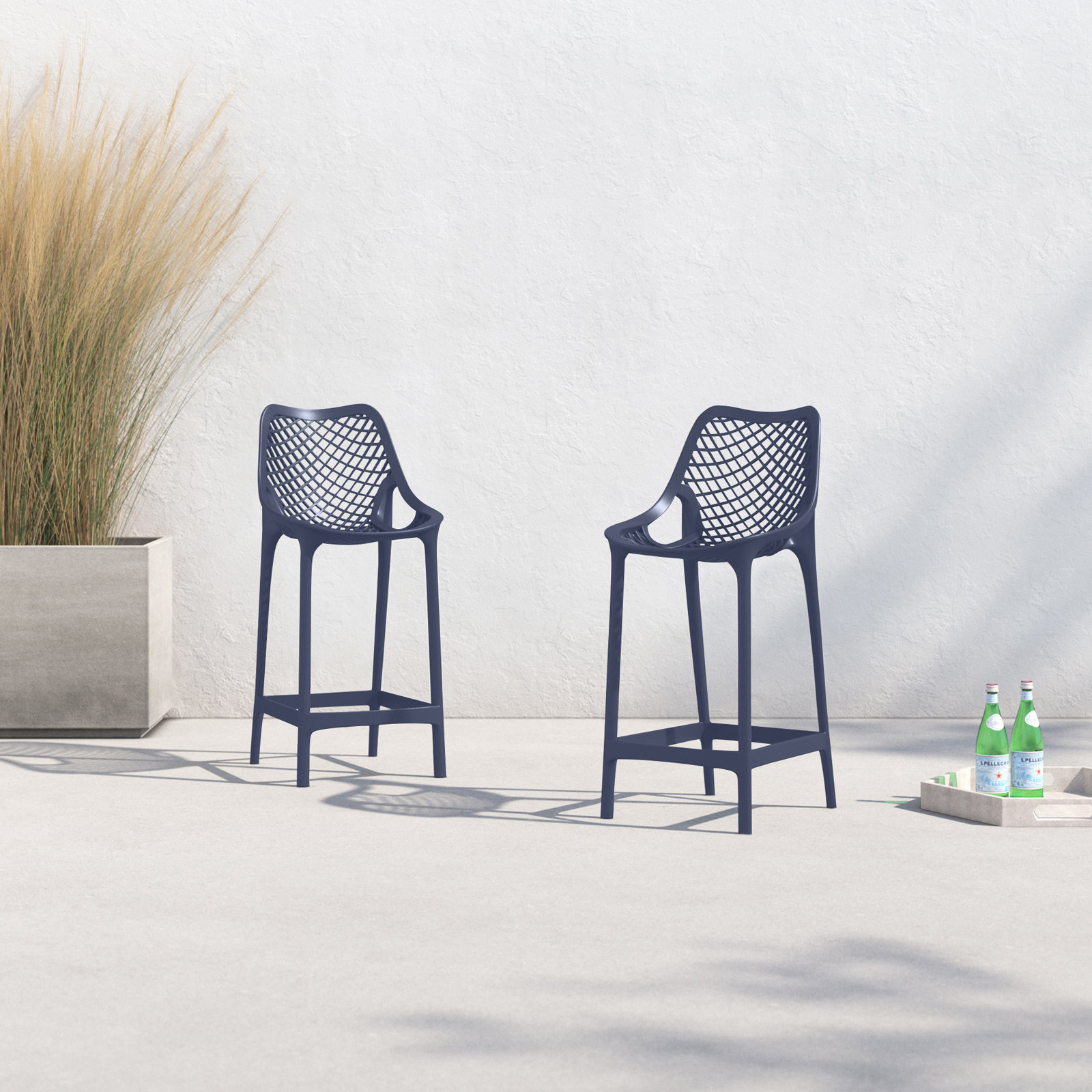 Farrah Patio Bar Stool, Dark Gray, 29.5"