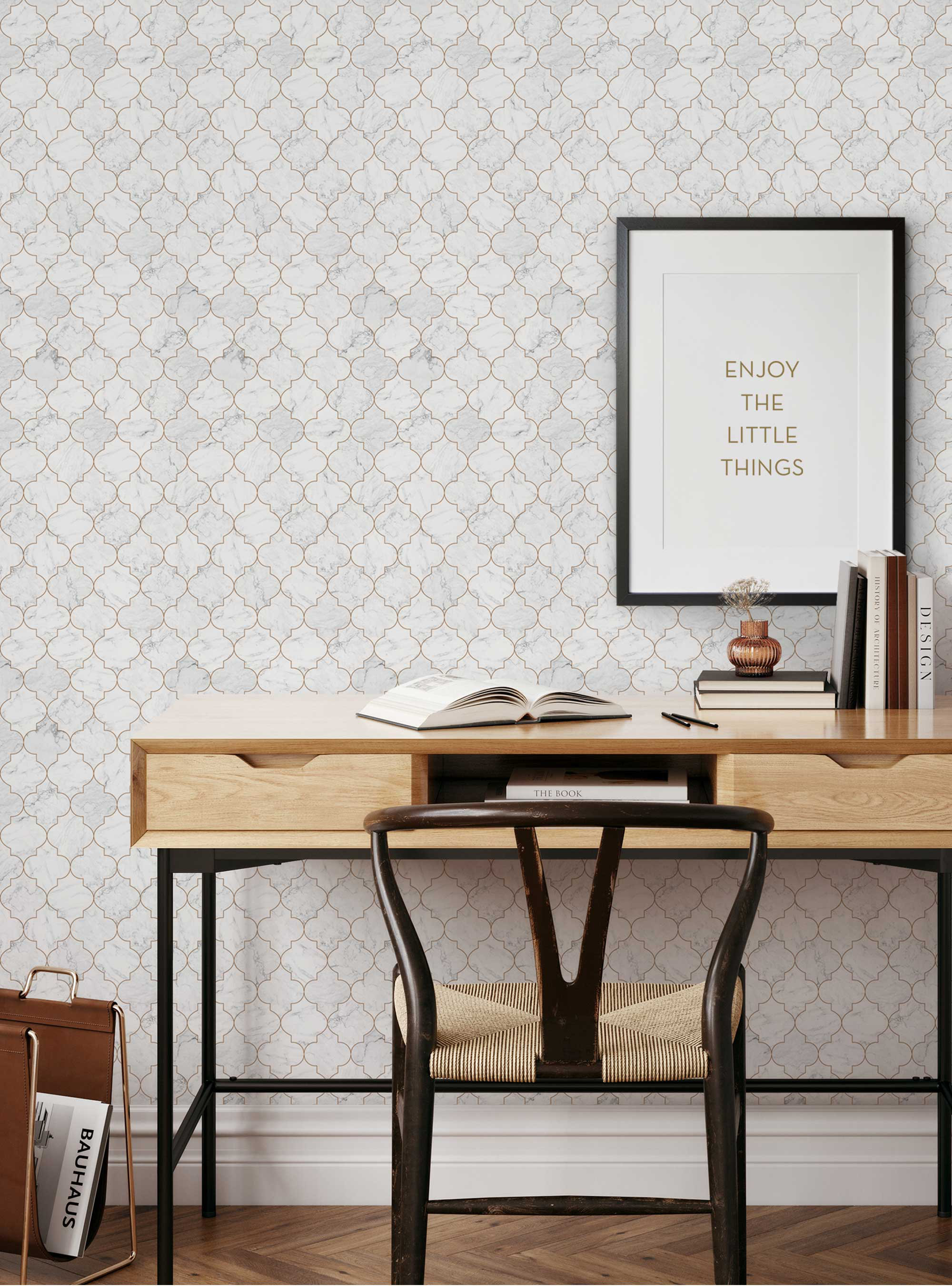 Red Barrel Studio Moroccan Marble Peel And Stick Vinyl Wallpaper ...