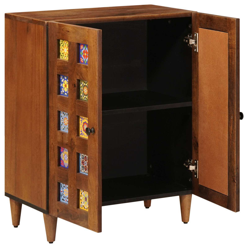 Solid Wood Rectangle Accent Cabinet