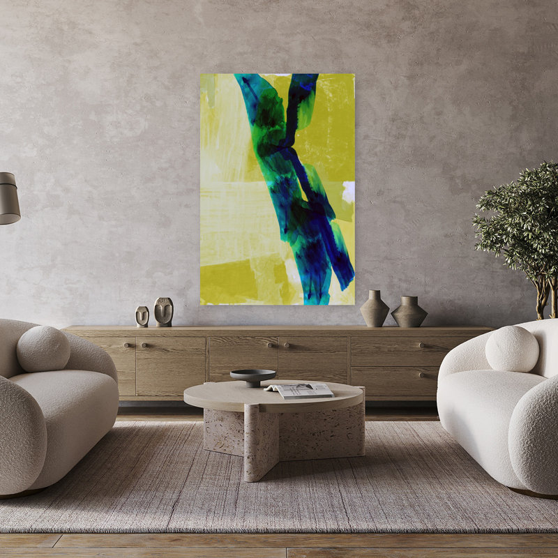 Art abstrait contemporain audacieux Abyssal Drift, H 48 po x l 32 po