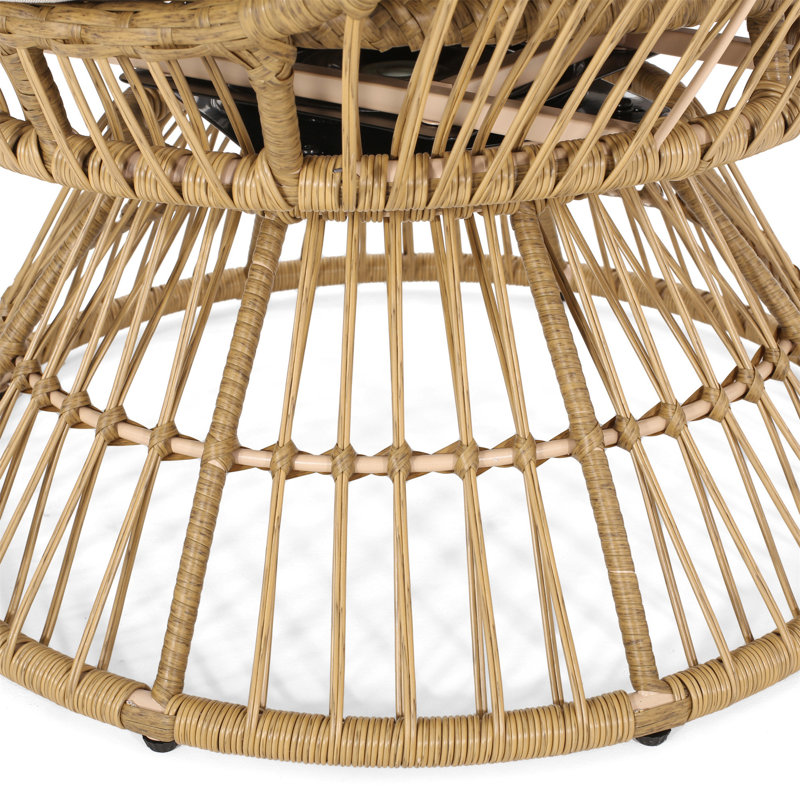 FAUTEUIL PIVOTANT RESEDA, Naturel, Blanc
