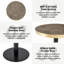 Petite table de salle à manger moderne, table de salle à manger ronde de 23,6 po avec bordure en acier inoxydable, base en métal robuste, table de cuisine peu encombrante pour appartement, coin repas et salle à manger-130030588