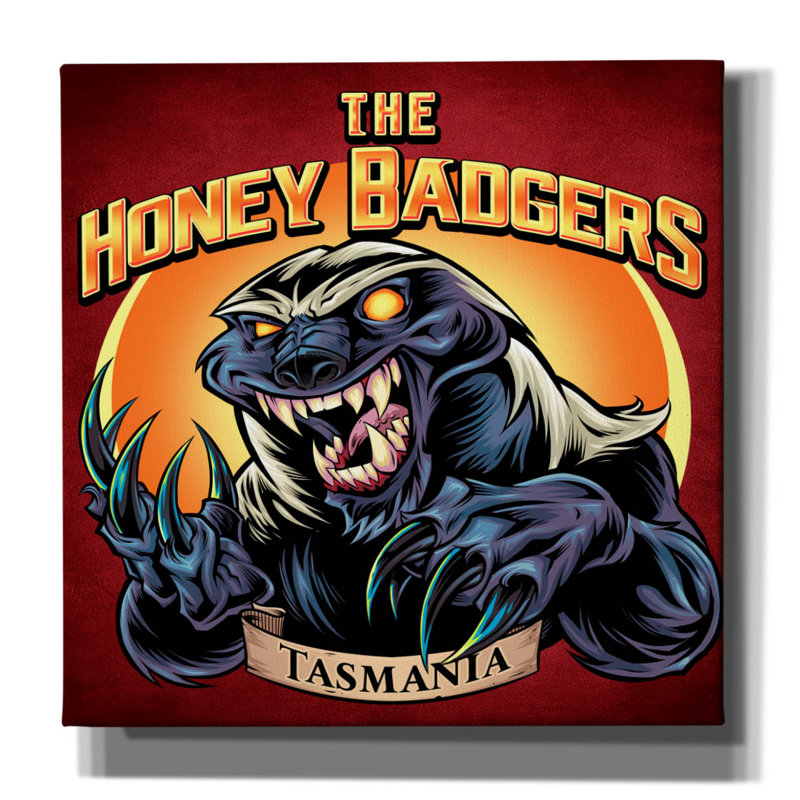 «Aayon Honey Badger», logo vert sur toile, H 12 po x l 12 po x P 0,75 po