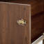 Grand lit escamotable, armoire-lit en bois de pin avec centrale électrique et panneau de décoration en rotin, noyer-544961868