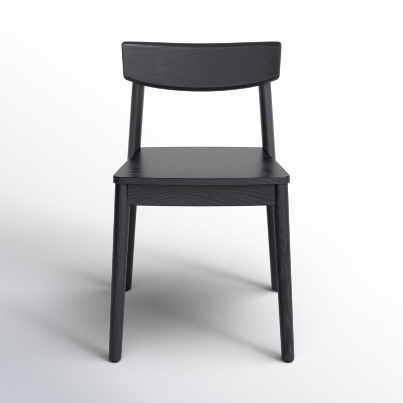 Maddie Solid Wood Side Chair in Veneer Black