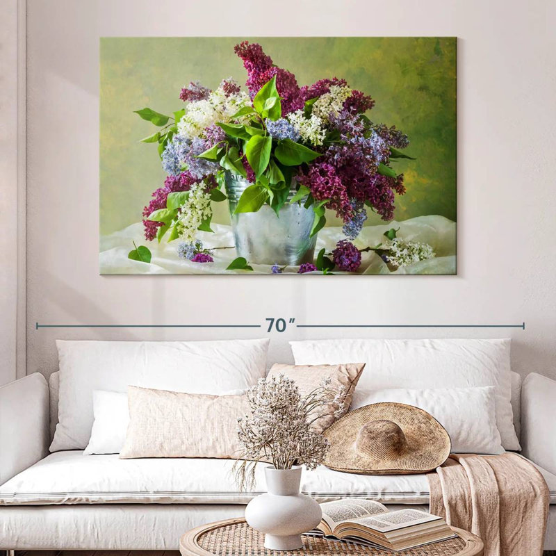 Harnek lilas dans un seau, H 34 po x l 51 po