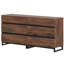 Commode moderne en bois pour la chambre à coucher ou le salon, organisateur de placard avec 6 tiroirs spacieux, commode à base en métal, brun