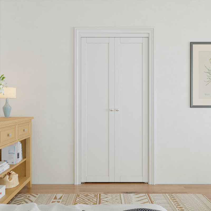 Portes pivotantes françaises pré-finies en bois manufacturé 1-Lite avec trousse de quincaillerie d'installation