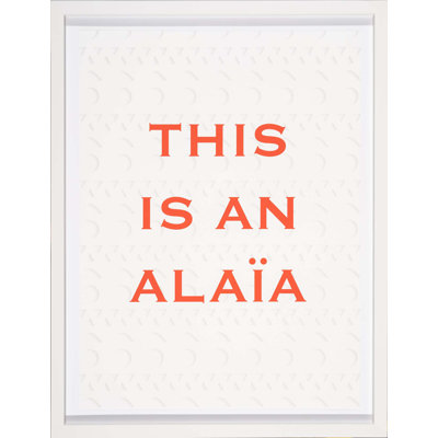 This Is An Alaïa Framed Textual Art
