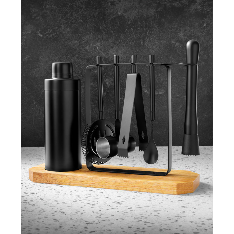 Ensemble d'outils de bar 7 pièces Noir