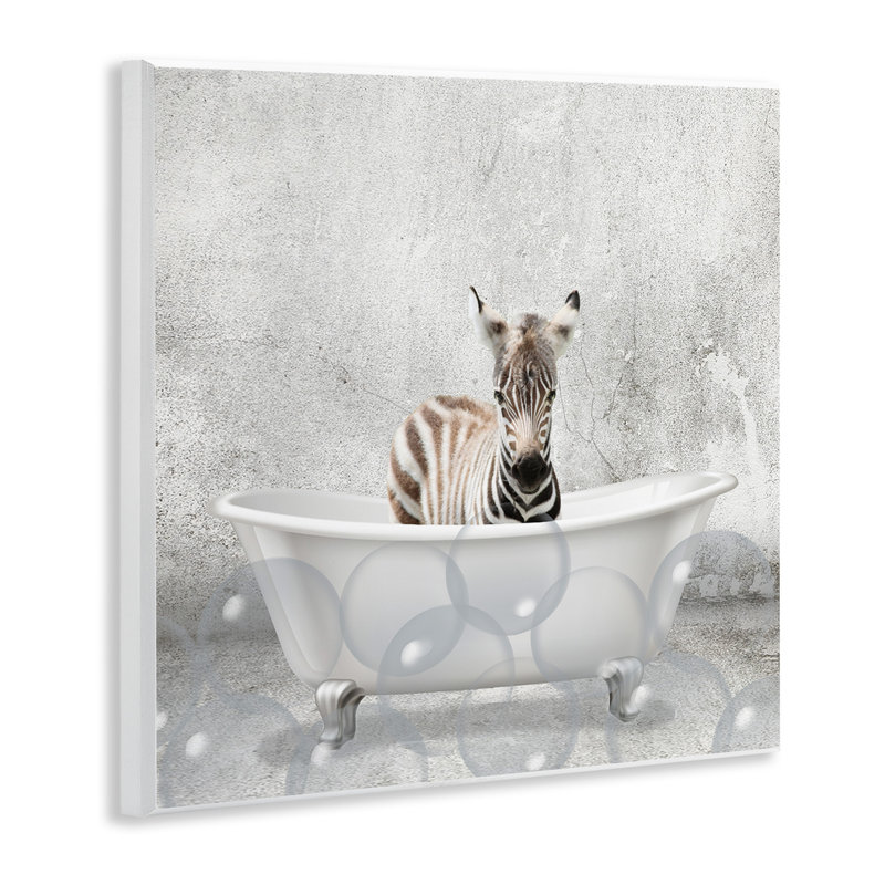 «Baby Zebra Bath Time Cute Animal» par - Impression d'art graphique
