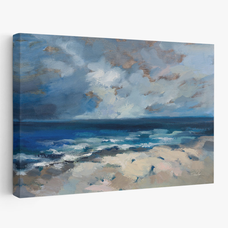 Bord de mer et plage avant la tempête, H 24 po x l 16 po