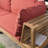 Collinward 5 - Person Seating Group with Red Cushions and Grey LED  Parasol