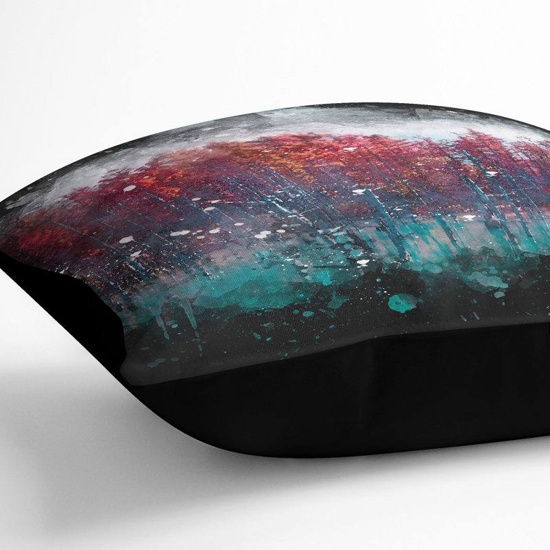 Floral Square Cushion, 40cm H x 40cm W x 15cm D, Black