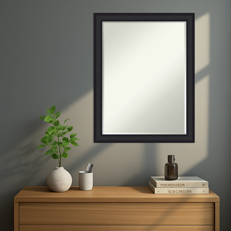 Miroir mural en bois Oliver, Noir