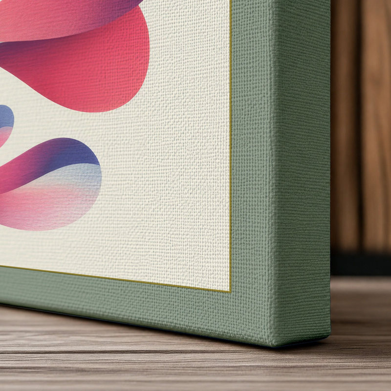 Flowing Ribbons Modern - Wrapped Canvas, 18x12 - 45.7 x 30.5 cm, Sage Border