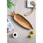 Assiette décorative en bois de teck 23,6 x 6,3 x 2 po en forme de carotte naturelle