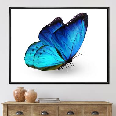 Monarch Butterfly over soft blue canvas print 8x10 