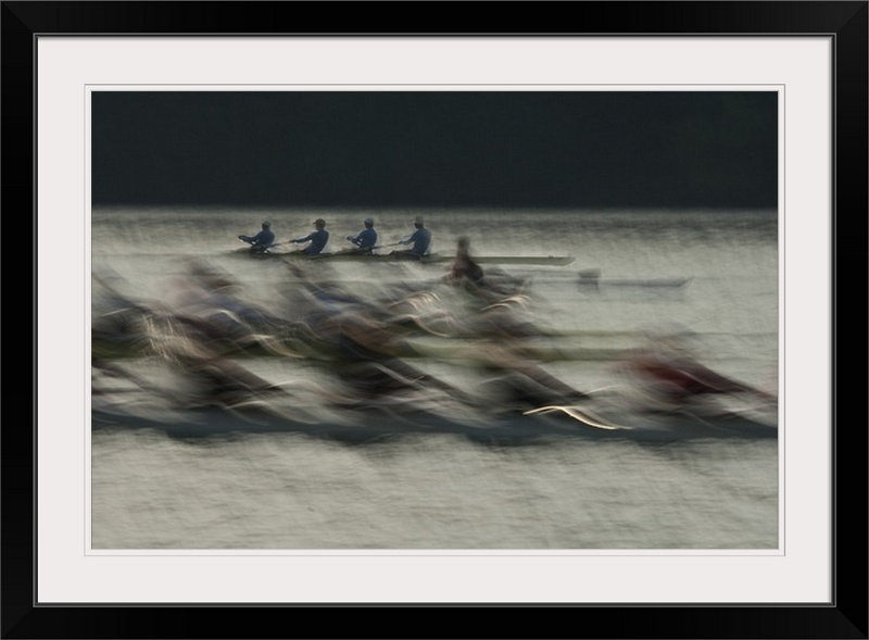 «Rowing» de Straub par Milan Malovrh, impression, Cadre noir, H 20 po x l 26 po x P 1 po