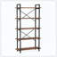 5-Tier Industrial Metal Bookshelf Unit Rustic Brown