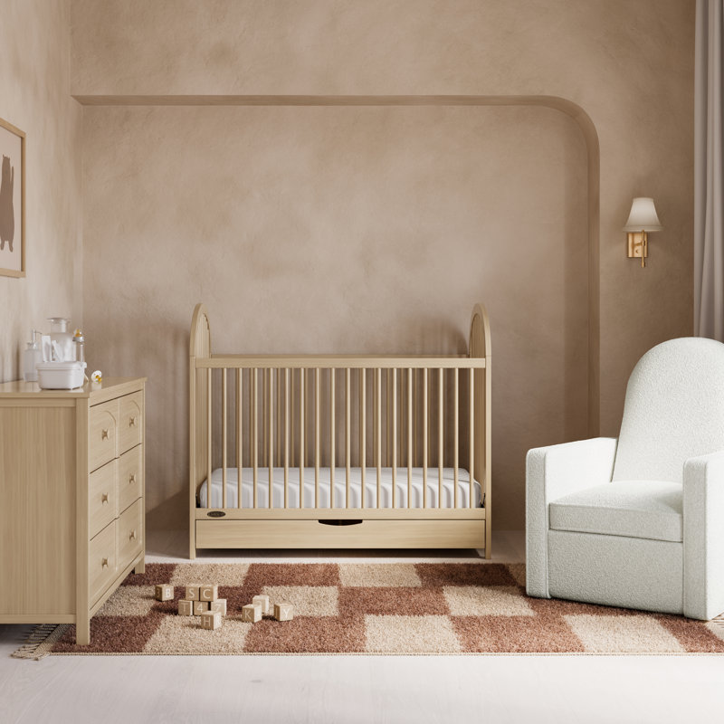 Olivia 3-In-1 Convertible Crib With Drawer, Driftwood