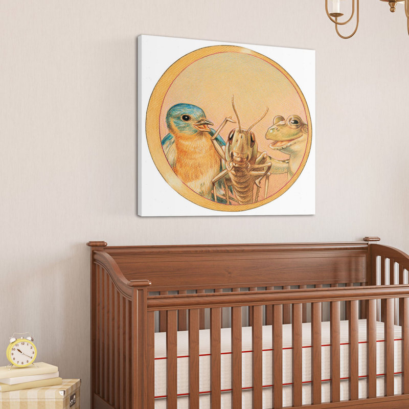 Bird Cricket And Frog II - Wrapped Canvas Print, 81cm H x 81cm W