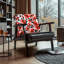 Fauteuil d'appoint moderne Mid-Century capitonné à motif floral-1960144985