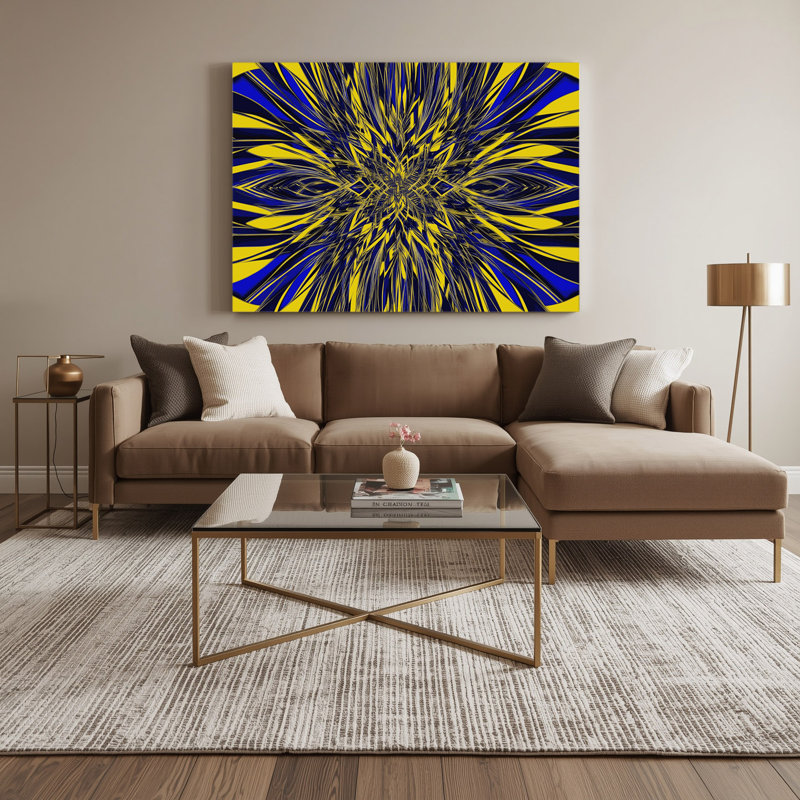 Art mural sur toile bleu op 17, H 16 po x l 20 po