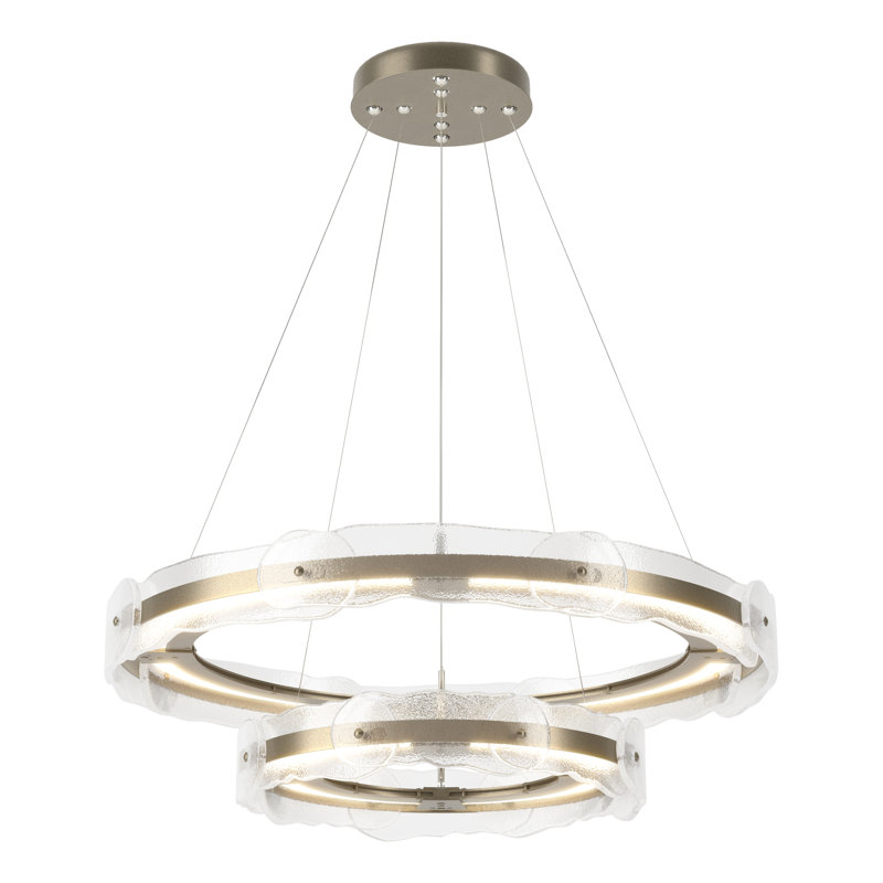 Solstice Tiered Geometric Pendant, Soft Gold