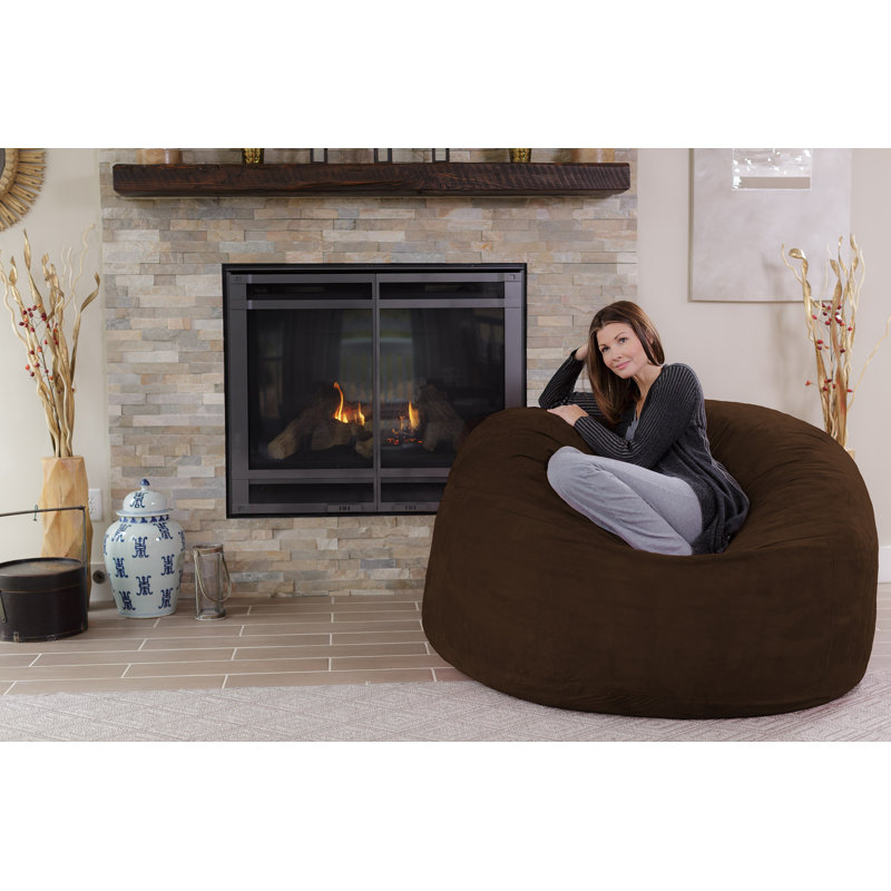 Fauteuil à billes: fauteuil à billes rembourré en mousse à mémoire de forme de 5 pi avec housse amovible et lavable à la machine - Fauteuil à billes avec housse en microfibre douce - Couleurs et tissus