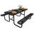 Outdoors Steel Picnic Table with Benches Set , Patio Dining Table Set, Thermoplastic Coated Picnic Table, Commercial-Grade Seating,  Anti-Rust Long Life Span-1343344043-1345408629