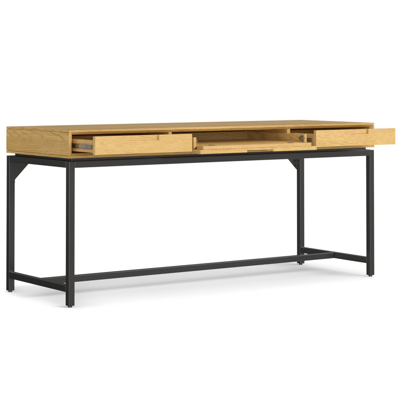 Bureau Lars Mid Century, H 31,50 po x l 72 po x P 24 po, Chêne / noir