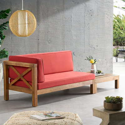 BANC DE COIN B -VA BRAVA AVEC TABLE BASSE, ROUGE
