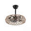 Ventilateur de plafond en corde de chanvre 19 "avec 4 ampoules, intensité variable, 7 pales, moteur à courant continu réversible.