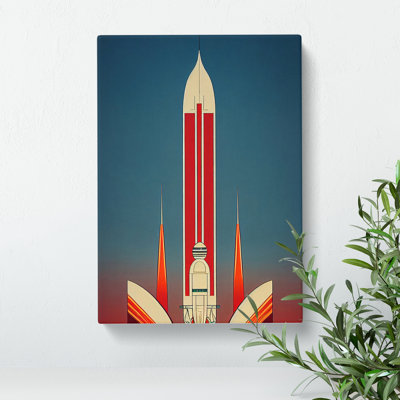 An Exciting Spaceship Rocket - Wrapped Canvas