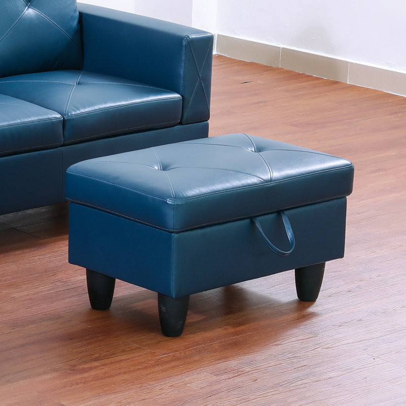 Repose-pieds de rangement en similicuir avec intérieur spacieux, Brun