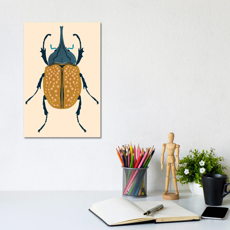 Beetle Bug II by Victoria Barnes - Wrapped Canvas Painting, 20.32 cm H x 30.48 cm W