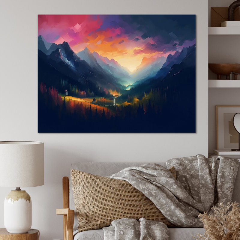 Bridgecliff Foggy Mountain View, H 24 po x l 32 po x P 1 po, Toile tendue