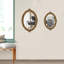 Miroir suspendu ovale à miroir mural rétro pour décor de commode de chambre à coucher (doré; taille du cadre: 15,7 po x 11,2 po)