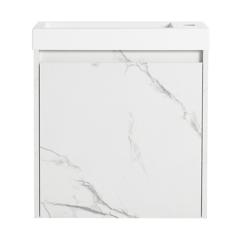 Meuble-lavabo mural flottant de 20 po avec lavabo en résine