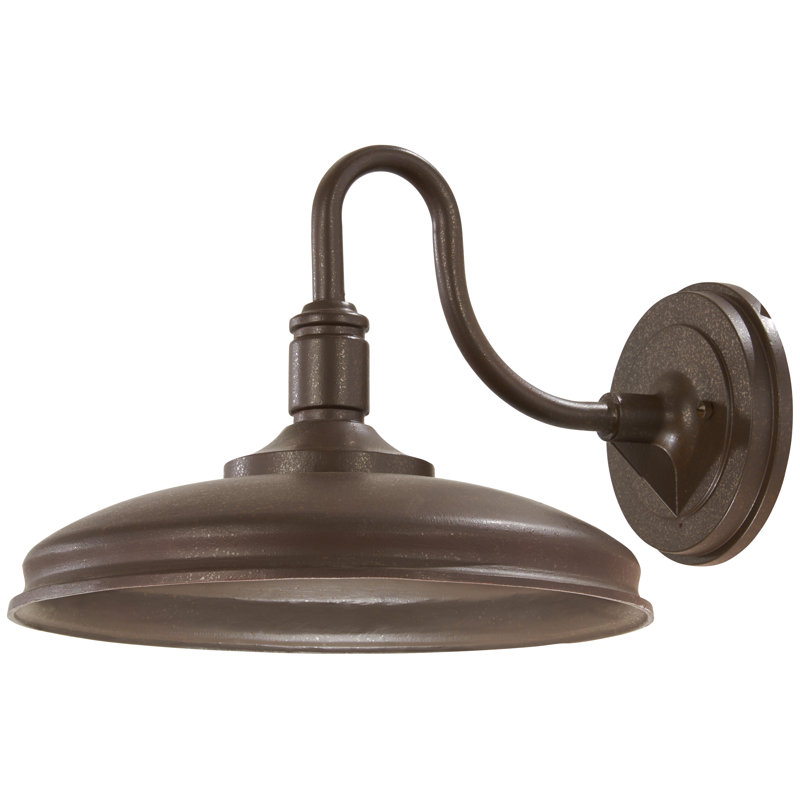 Luminaire de grange d'extérieur à DEL Lizarraga, H 10,25 po x l 12,5 po x P 17 po, Bronze